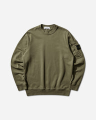 Men's Cotton Fleece Pocket Crewneck Sweatshirt Military Green