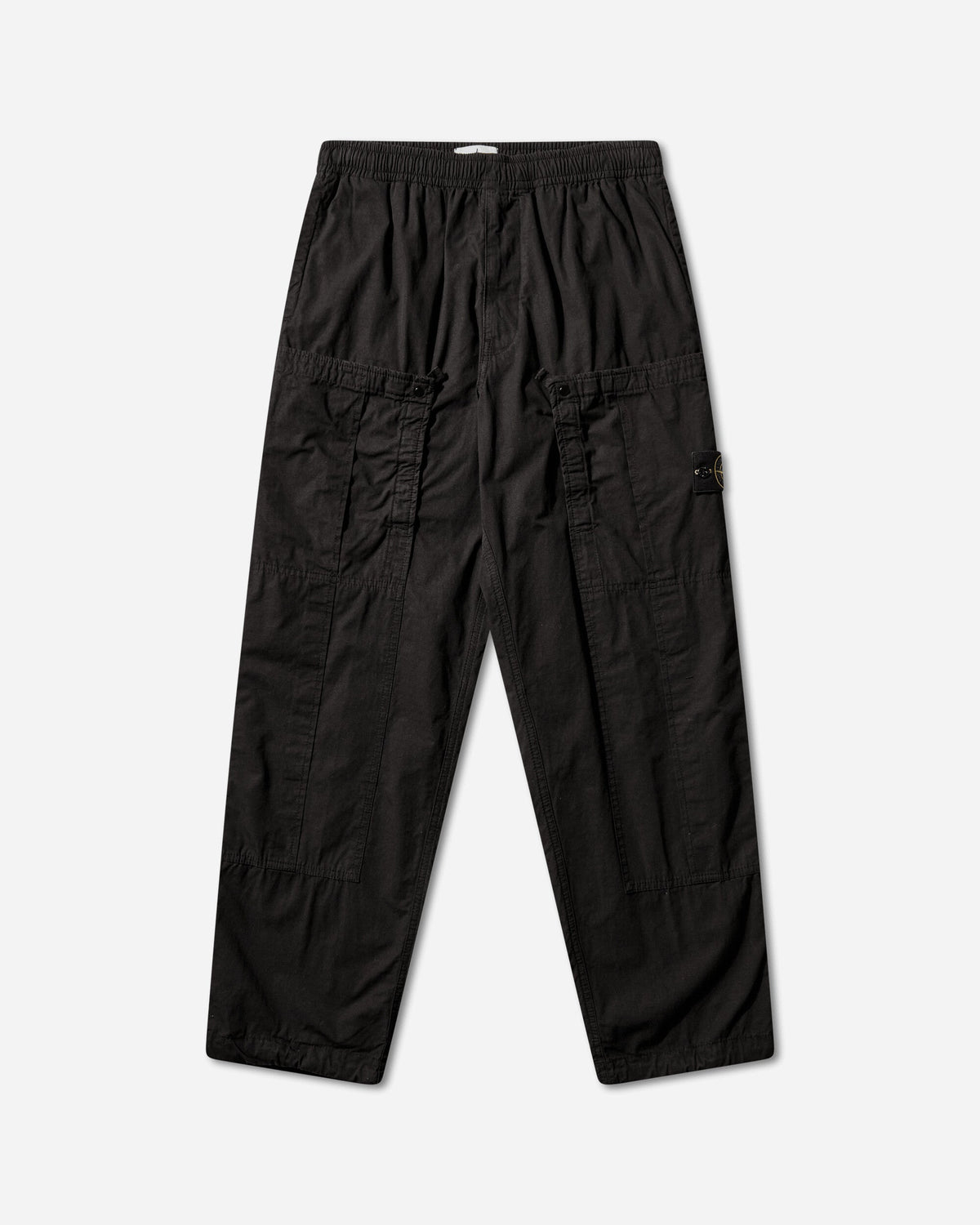 Men's Mercerised Organic Cotton Ripstop Cargo Pants Black