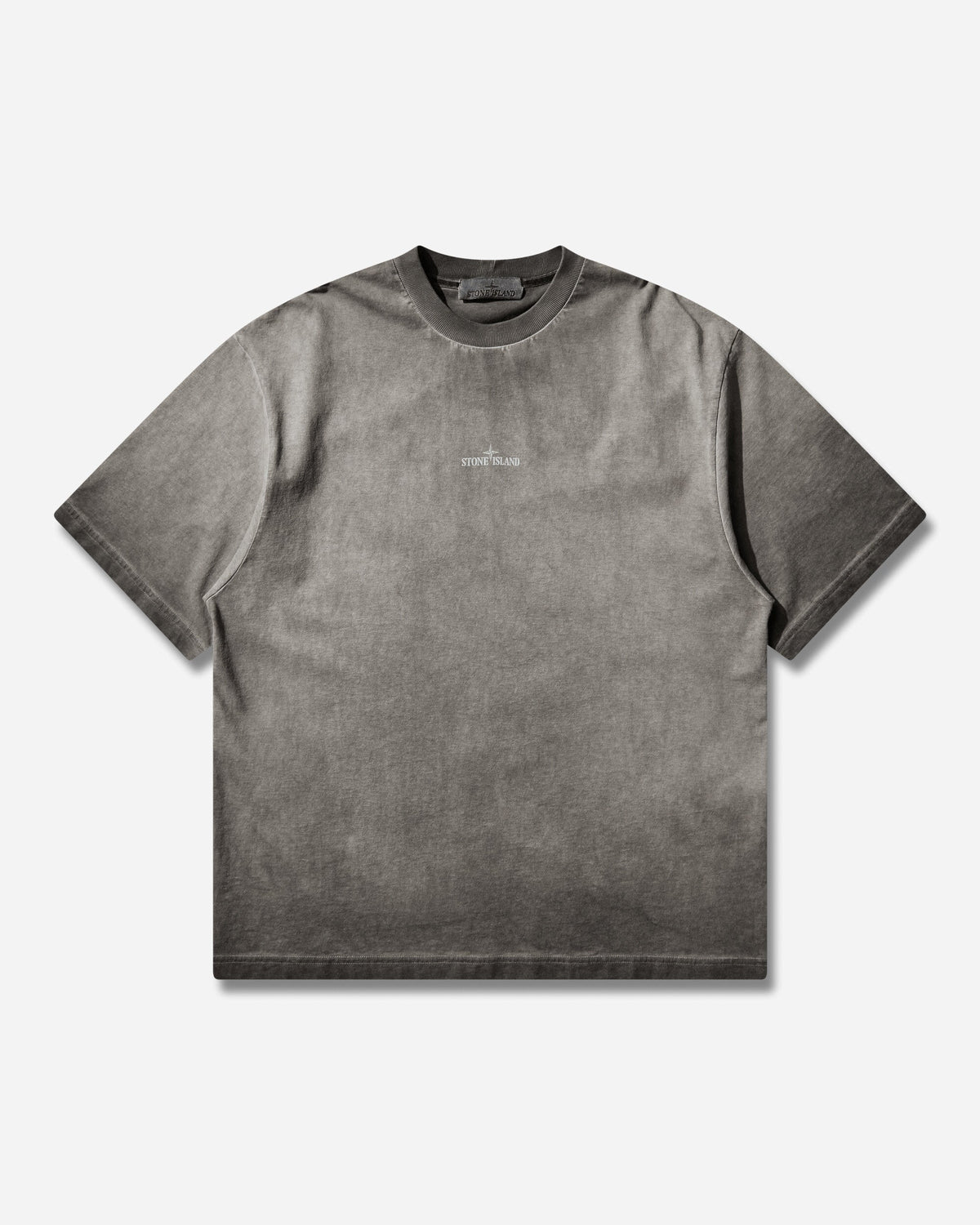 Men's Combed Organic Cotton Jersey Uneven Cold Dying T-Shirt Black