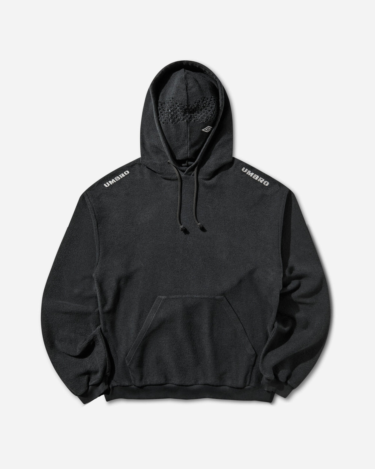 Lasered Masked Hoodie Washed Black