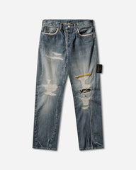 Men's Distressed Denim Pants Indigo