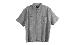 Crinkled Check Short Sleeve Shirt "BLACK" 1110371 BLAC