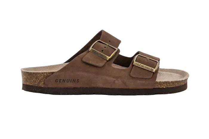 GENUINS HAWAII NUBUCK SANDAL DARK BROWN