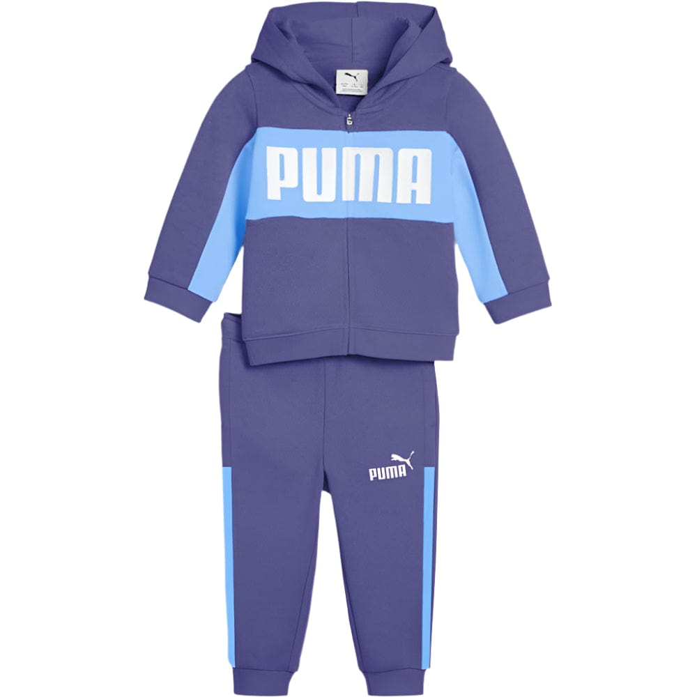 PUMA Infants Minicats Essentials Block Hooded Set - Blue Crystal