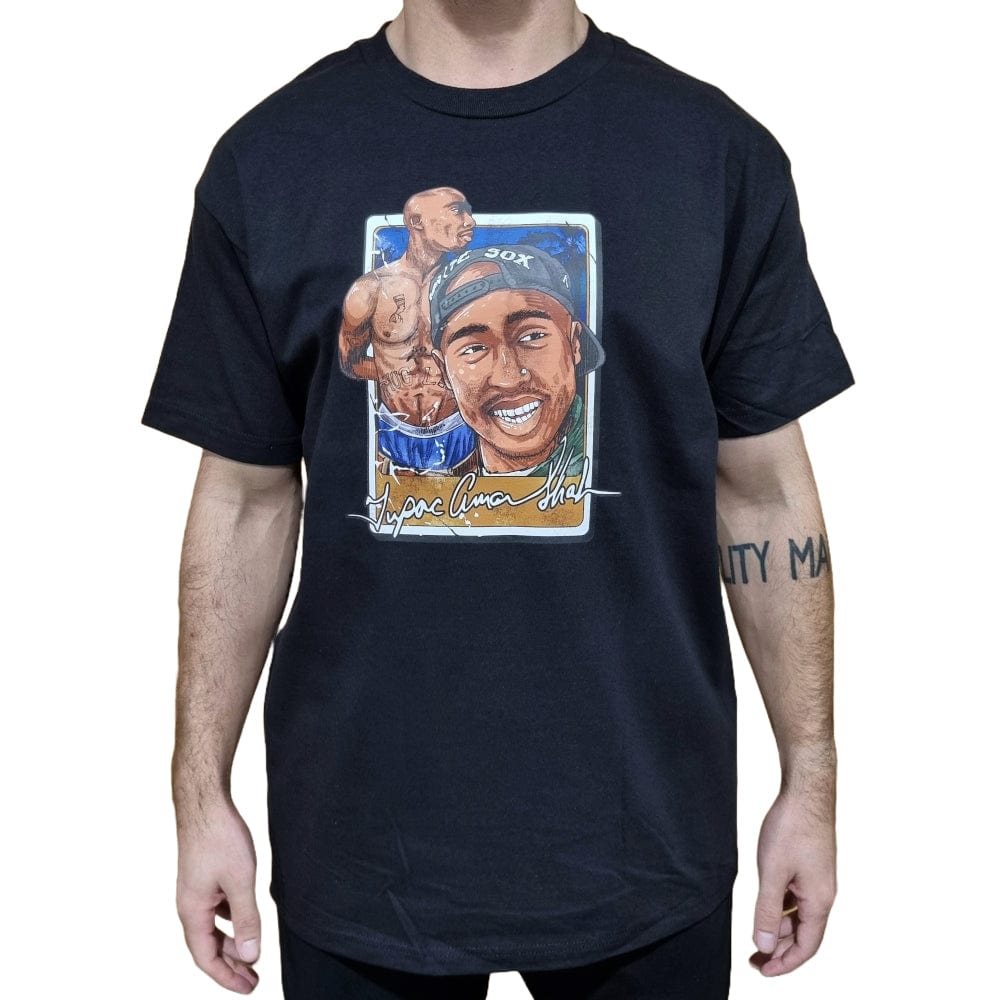 Retro Kings Tupac Watercolor Stacked Tee - Black